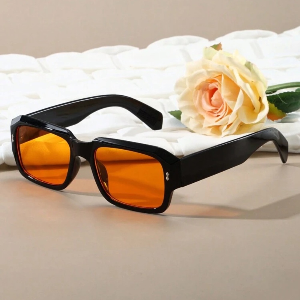Black Sunglasses with Orange Lenses